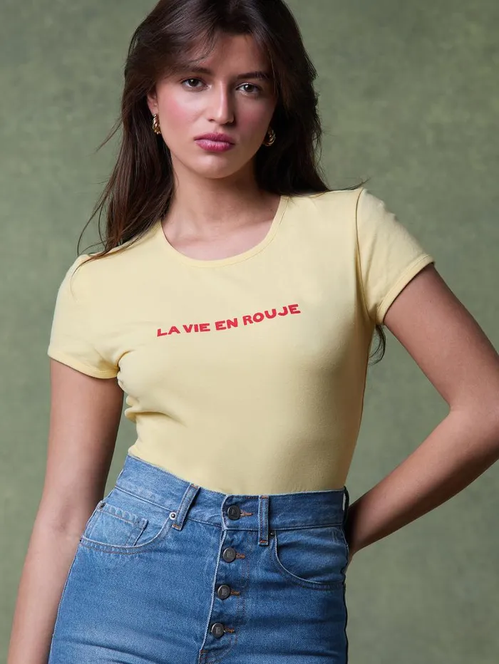 Rouje Tops Women Fergus TShirt Uni Jaune