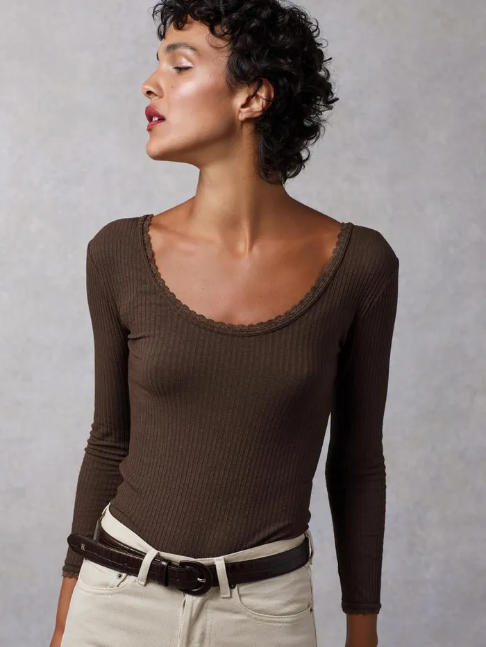 Rouje Tops Women Gio Top Uni Marron Glac