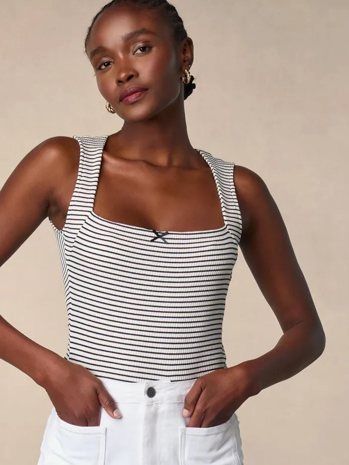 Rouje Tops Women Ilonka TShirt Raye Ecru