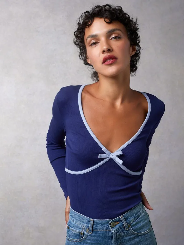Rouje Tops Women Karena TShirt Uni Marine