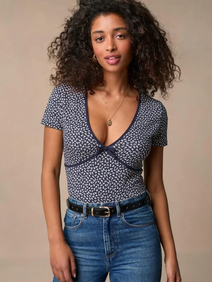 Rouje Tops Women Karene Top Springgarden Marine
