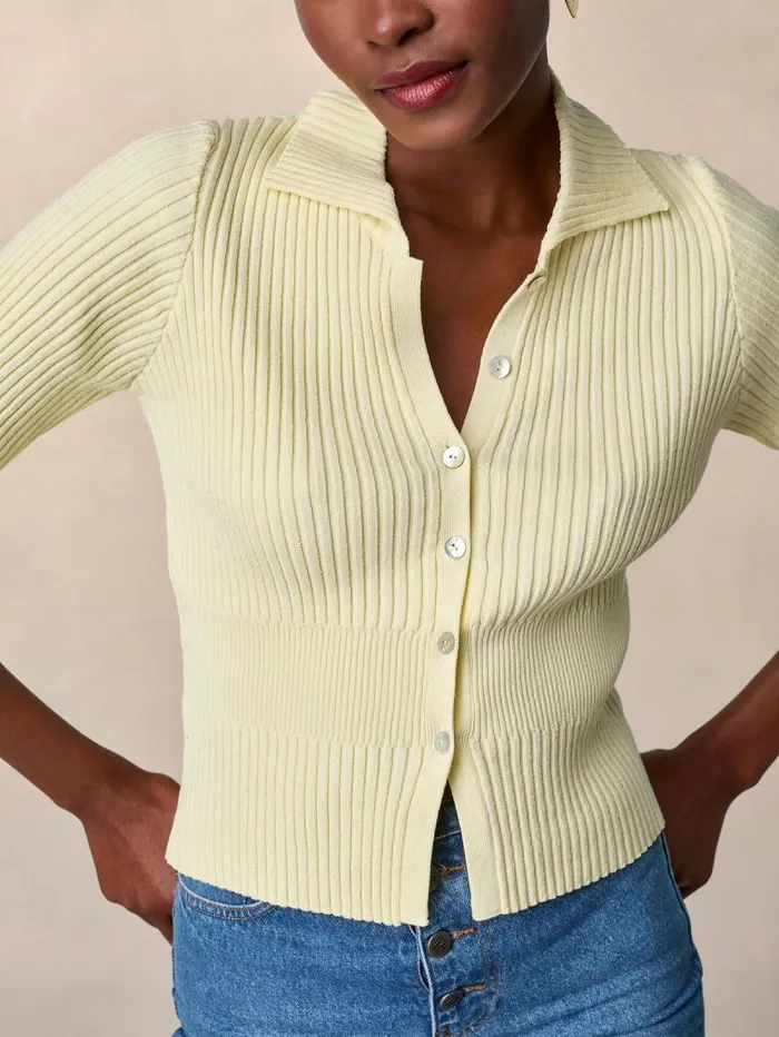 Rouje Tops Women Louisia Cardigan Uni Jaune