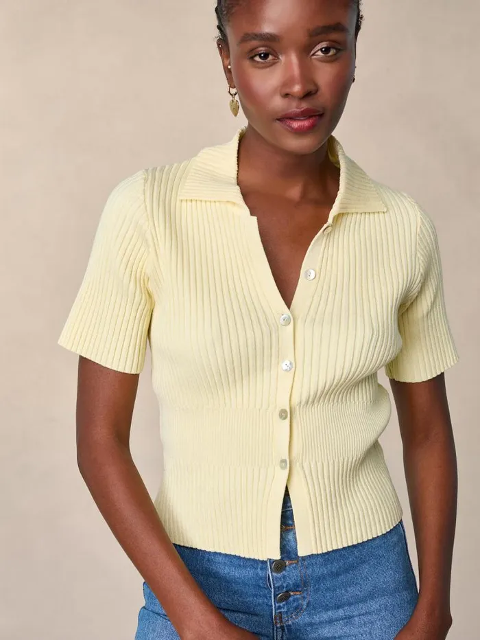 Rouje Tops Women Louisia Cardigan Uni Jaune