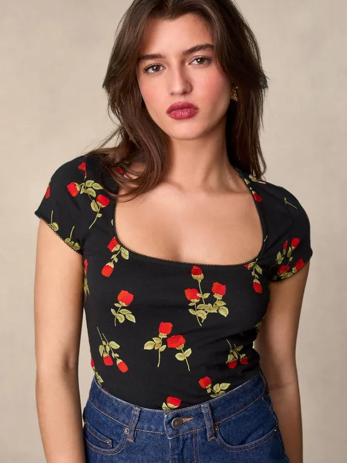 Rouje Tops Women Siam TShirt Jetederoses Noir