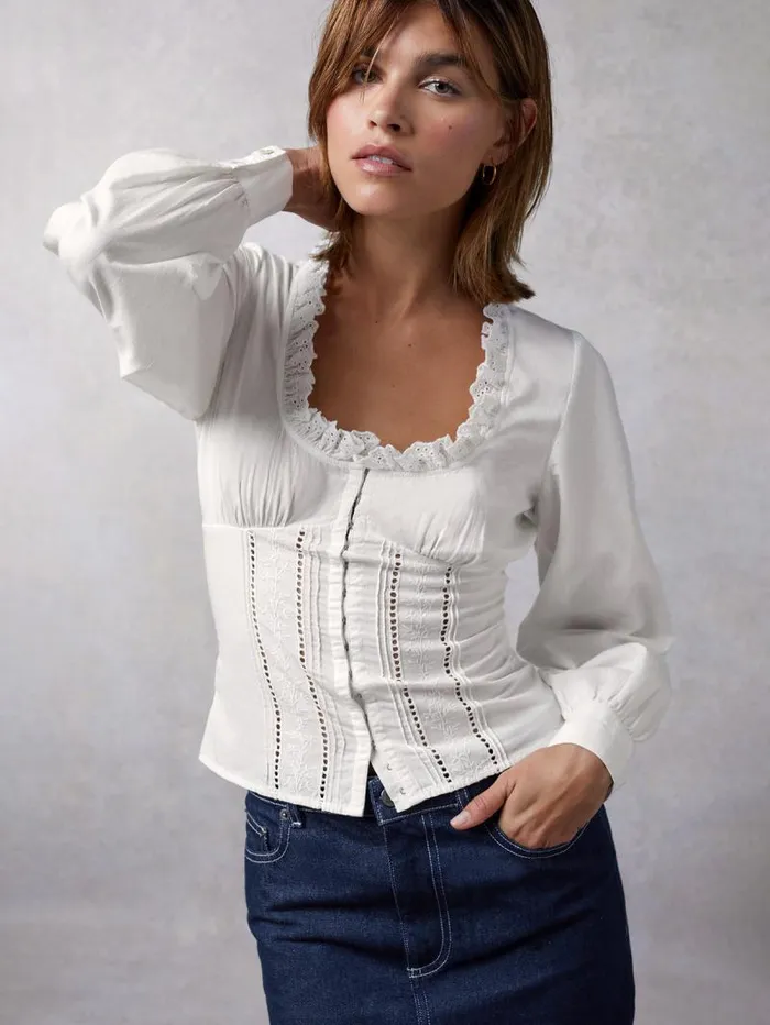 Rouje Tops Women Wendy Shirt Uni Blanc