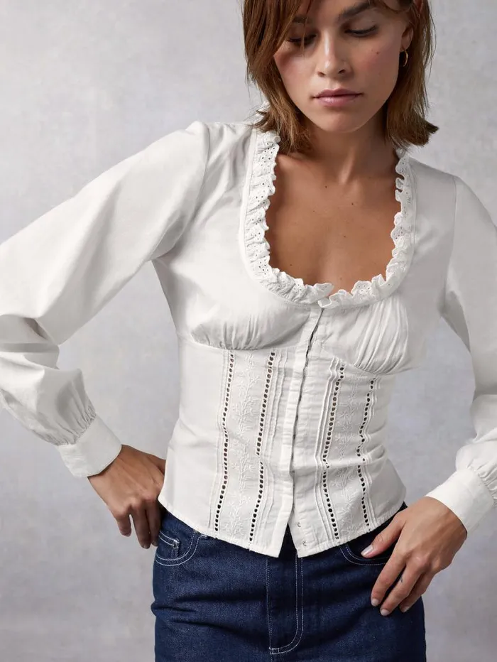 Rouje Tops Women Wendy Shirt Uni Blanc