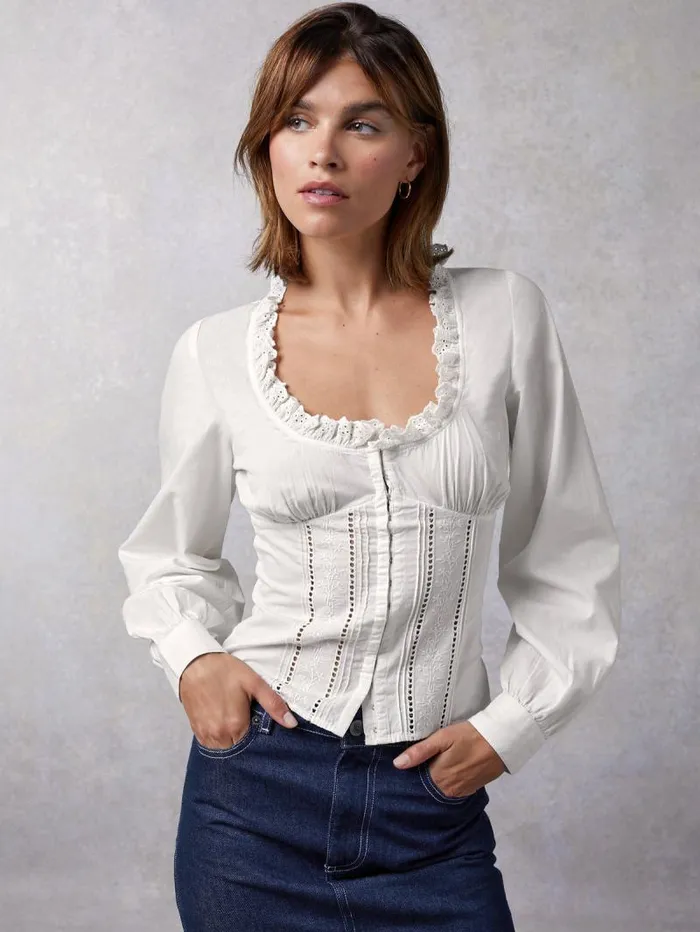 Rouje Tops Women Wendy Shirt Uni Blanc