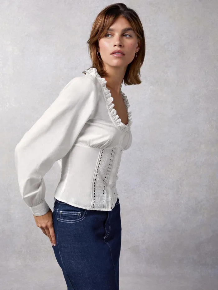 Rouje Tops Women Wendy Shirt Uni Blanc