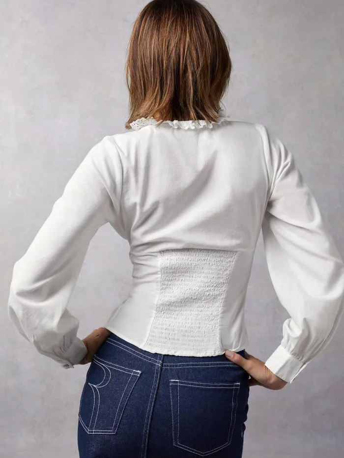 Rouje Tops Women Wendy Shirt Uni Blanc