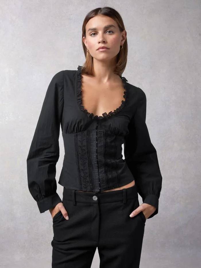 Rouje Tops Women Wendy Shirt Uni Noir