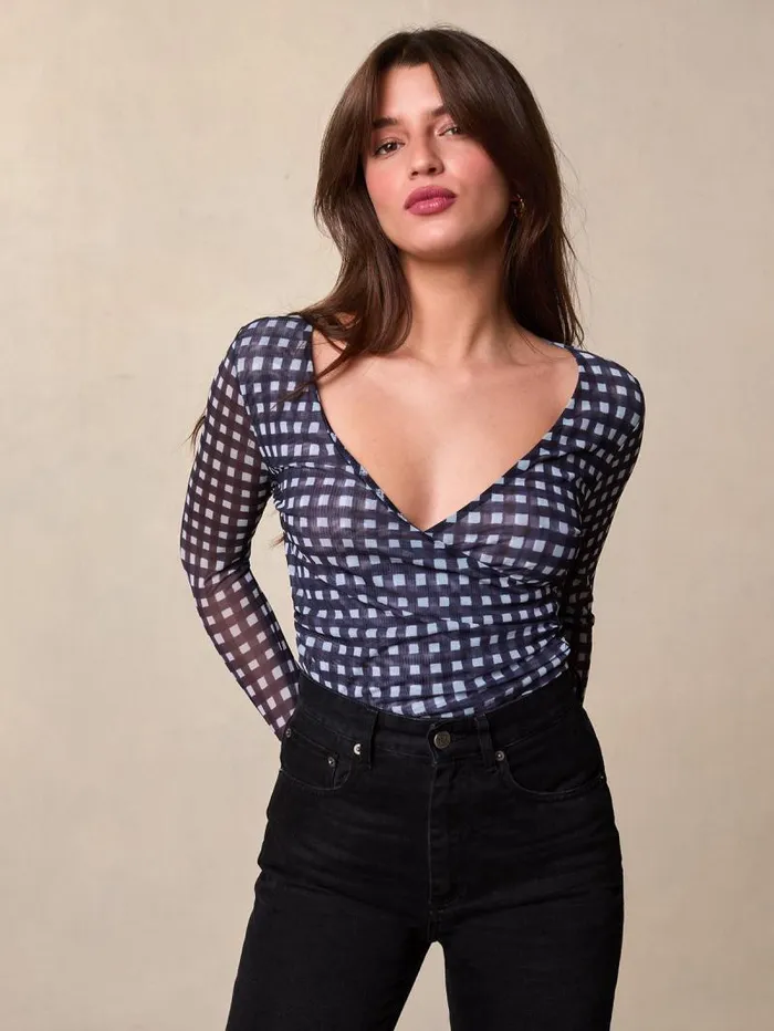 Rouje Tops Women Yura Top Vichyaquarelle Marine