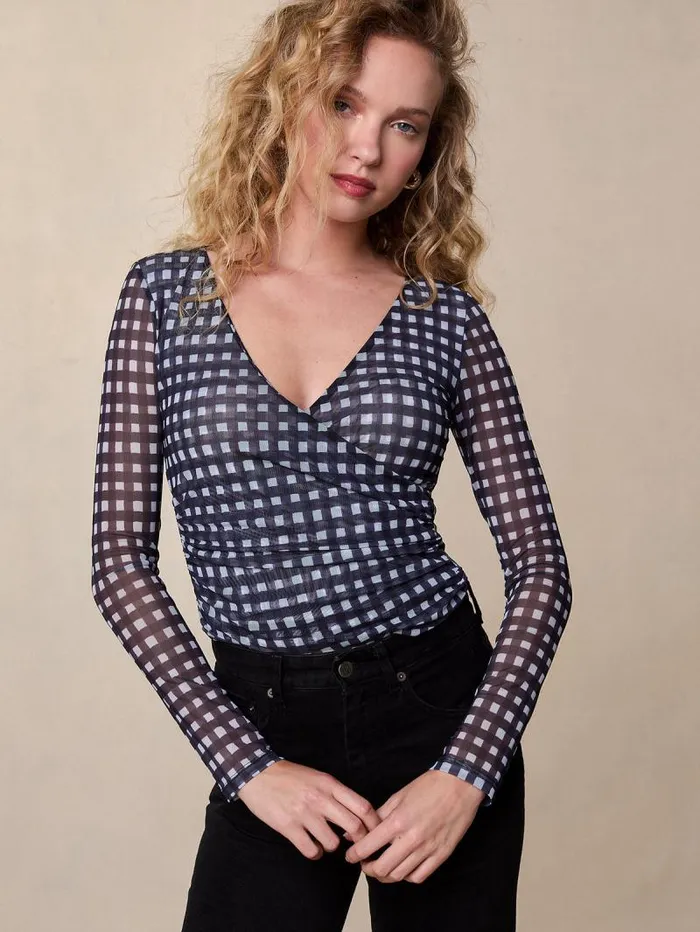 Rouje Tops Women Yura Top Vichyaquarelle Marine