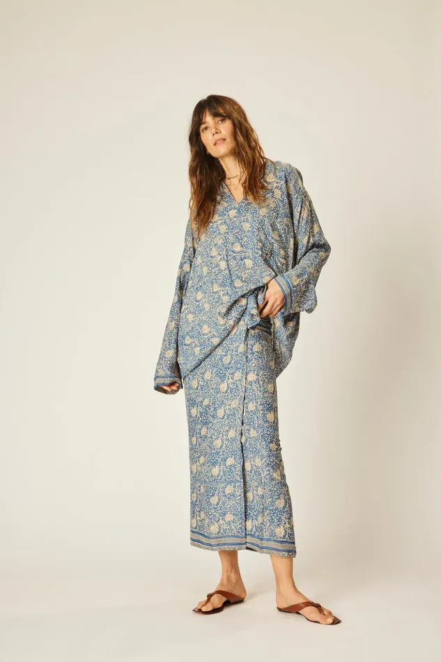 Ryan Shirt Water Lily Blue Women Natalie Martin Coverups Ryan Shirt Water Lily Blue Women Natalie Martin Coverups