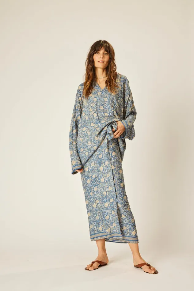 Ryan Shirt Water Lily Blue Women Natalie Martin Coverups Ryan Shirt Water Lily Blue Women Natalie Martin Coverups
