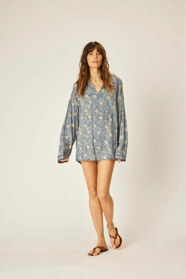 Ryan Shirt Water Lily Blue Women Natalie Martin Tops