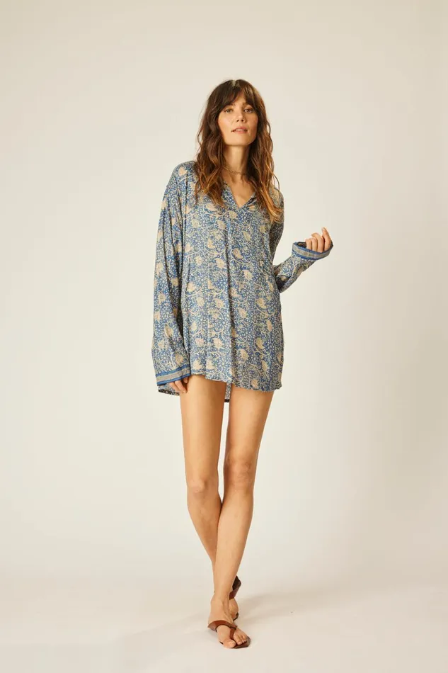 Ryan Shirt Water Lily Blue Women Natalie Martin Tops Ryan Shirt Water Lily Blue Women Natalie Martin Tops