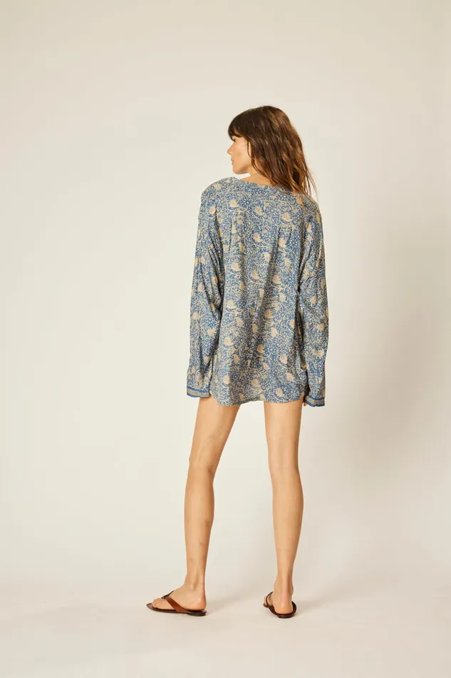 Ryan Shirt Water Lily Blue Women Natalie Martin Tops Ryan Shirt Water Lily Blue Women Natalie Martin Tops