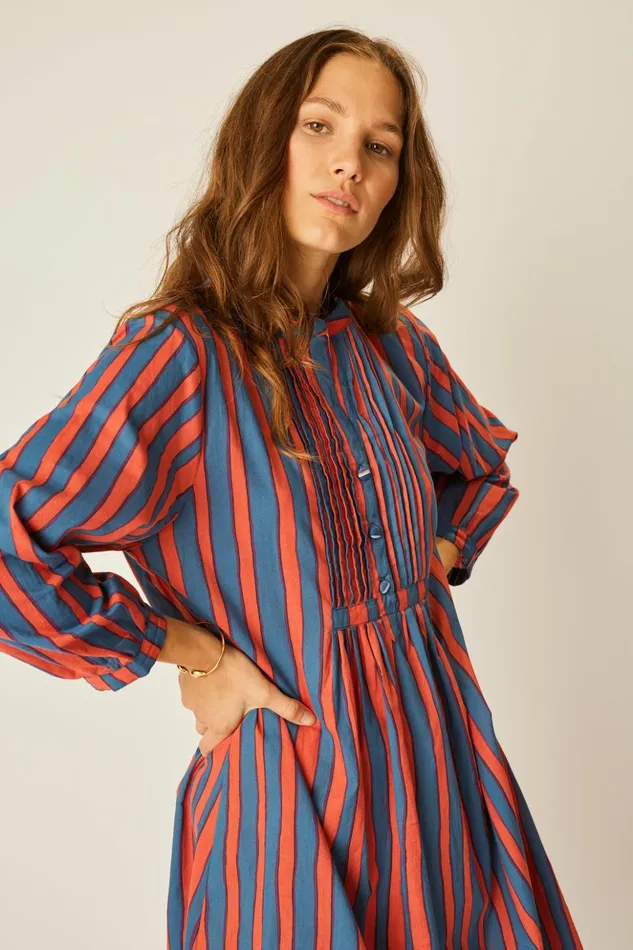 Sammie Maxi Batik Stripe Blood Orange Women Natalie Martin Dresses