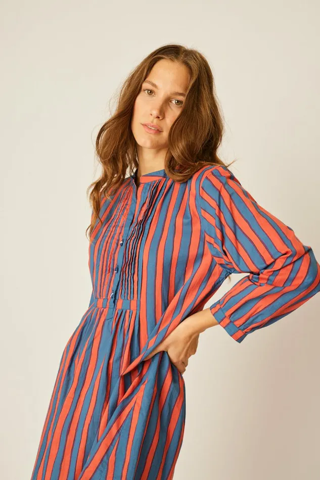 Sammie Maxi Batik Stripe Blood Orange Women Natalie Martin Dresses