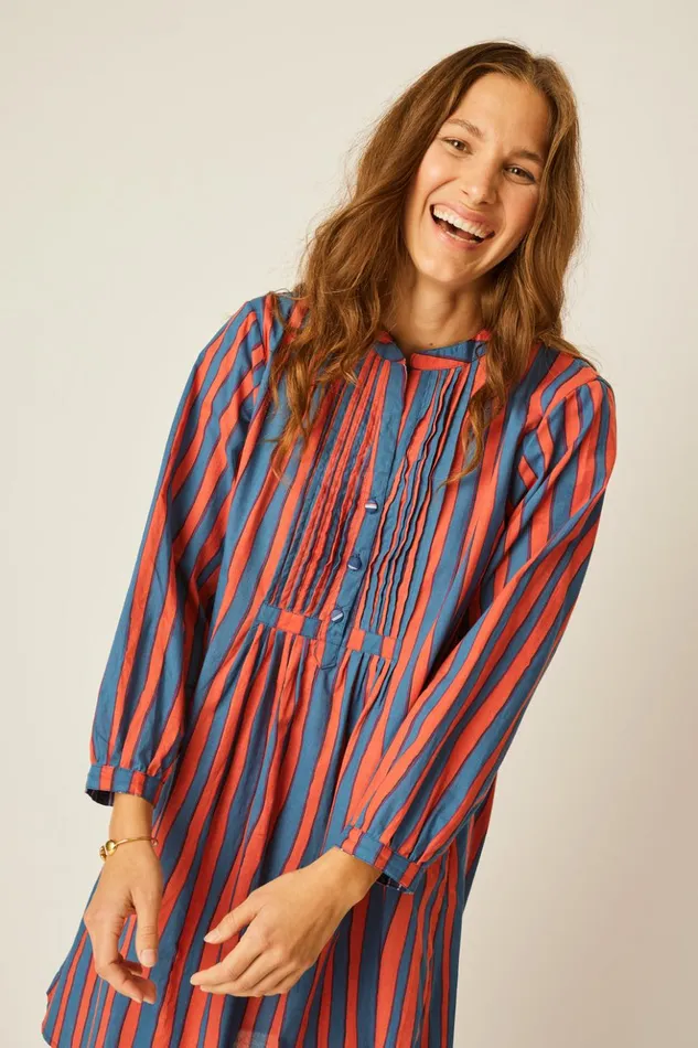 Sammie Maxi Batik Stripe Blood Orange Women Natalie Martin Dresses