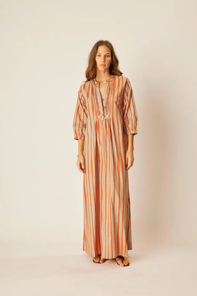 Sammie Maxi Batik Stripe Sage Women Natalie Martin Dresses