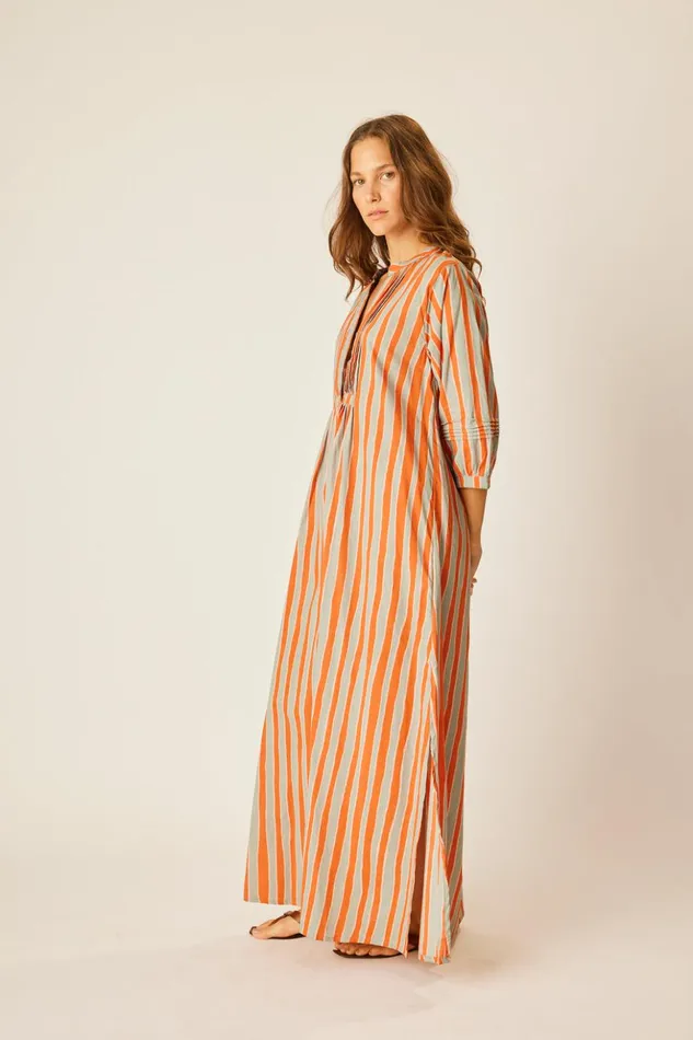 Sammie Maxi Batik Stripe Sage Women Natalie Martin Dresses
