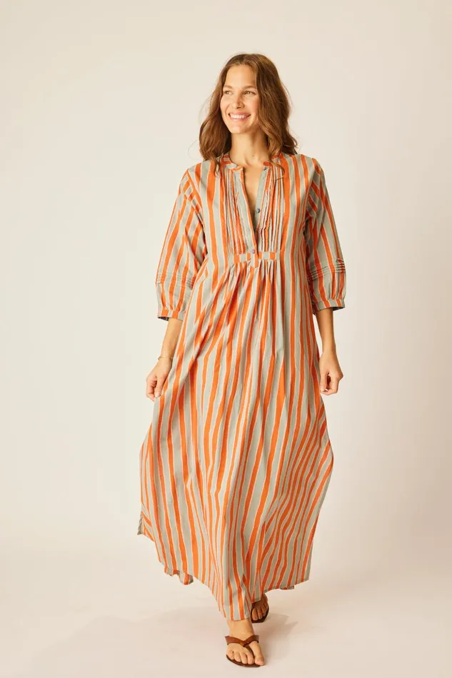 Sammie Maxi Batik Stripe Sage Women Natalie Martin Dresses