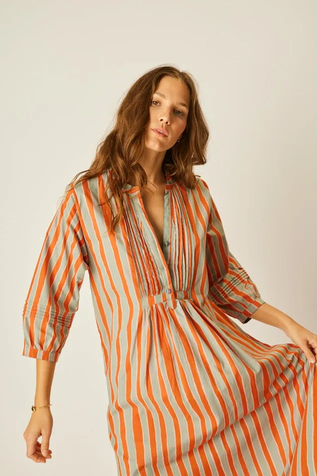 Sammie Maxi Batik Stripe Sage Women Natalie Martin Dresses