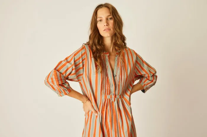 Sammie Maxi Batik Stripe Sage Women Natalie Martin Dresses