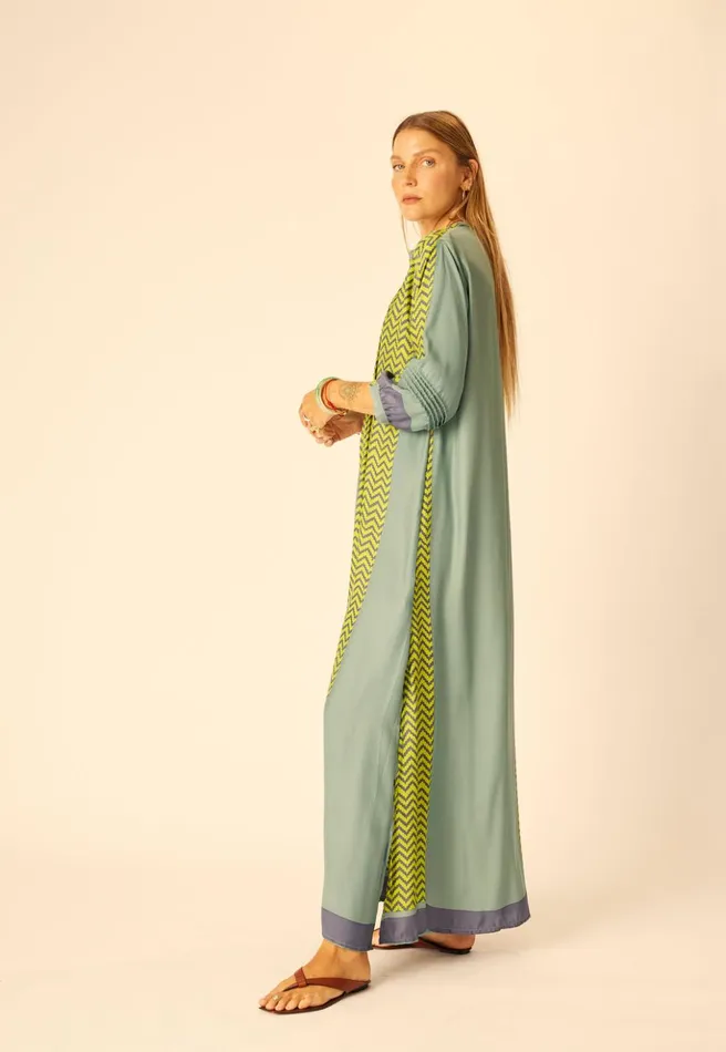 Sammie Maxi Block Zigzag Lime Women Natalie Martin Dresses