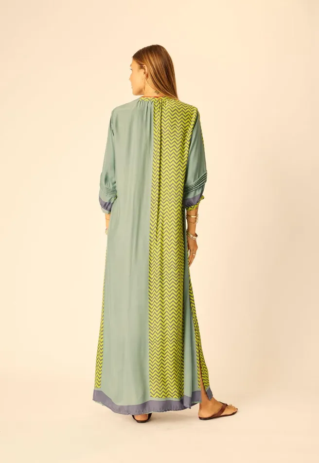 Sammie Maxi Block Zigzag Lime Women Natalie Martin Dresses