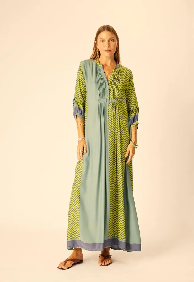 Sammie Maxi Block Zigzag Lime Women Natalie Martin Dresses