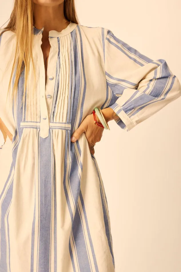 Sammie Maxi French Stripe Blue Women Natalie Martin Dresses