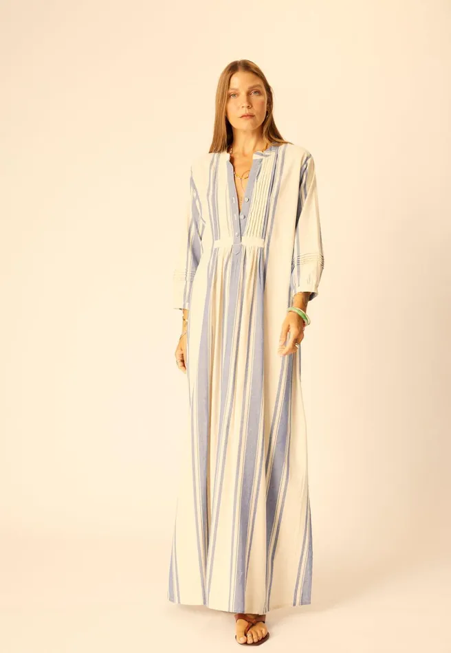 Sammie Maxi French Stripe Blue Women Natalie Martin Dresses