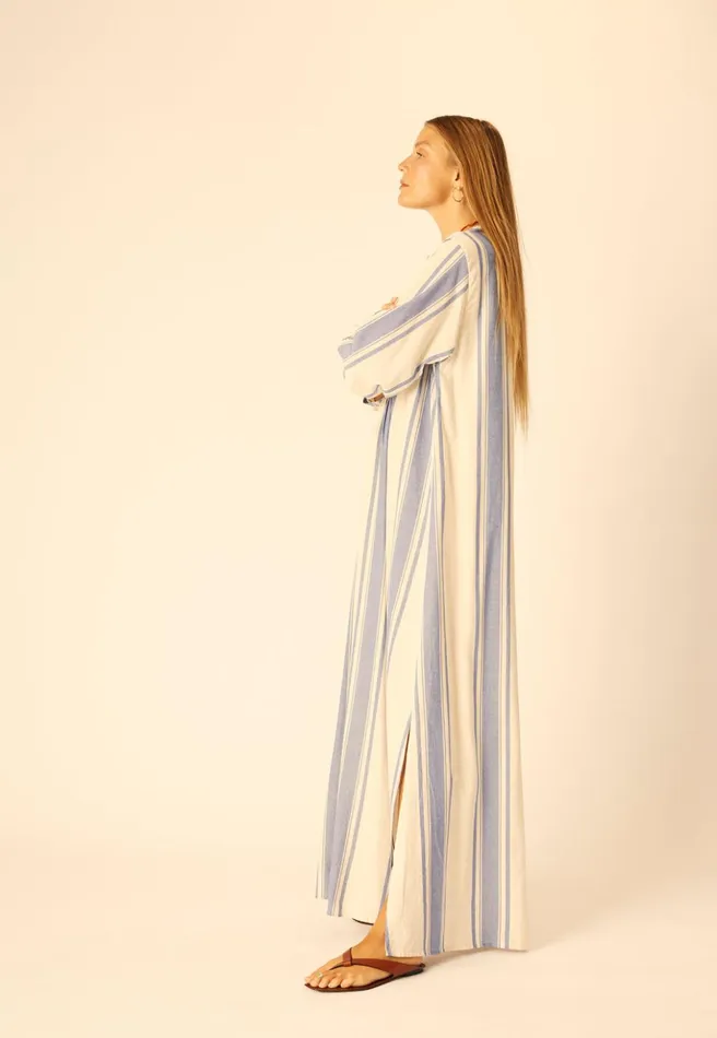 Sammie Maxi French Stripe Blue Women Natalie Martin Dresses