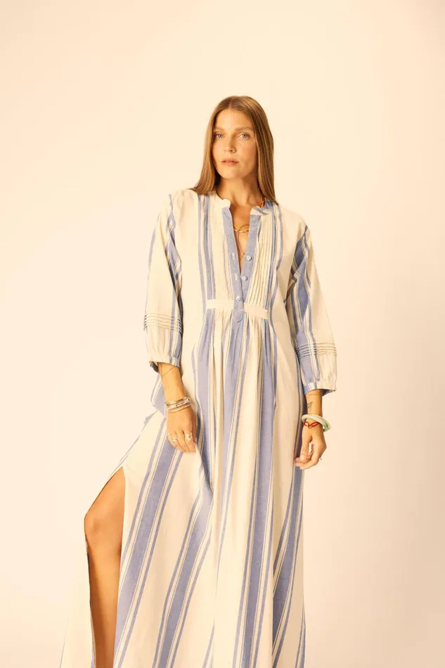 Sammie Maxi French Stripe Blue Women Natalie Martin Dresses