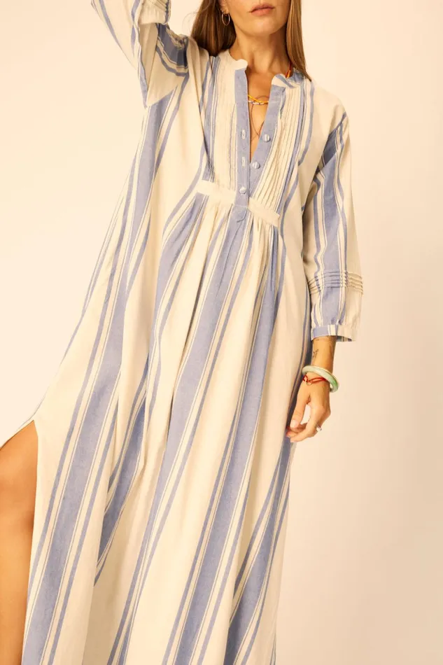 Sammie Maxi French Stripe Blue Women Natalie Martin Dresses
