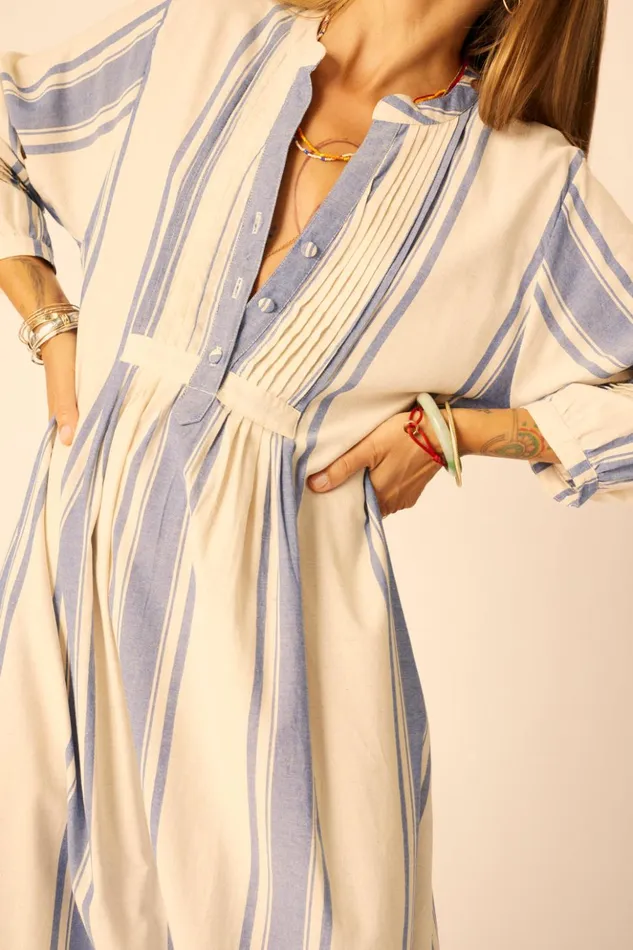 Sammie Maxi French Stripe Blue Women Natalie Martin Dresses