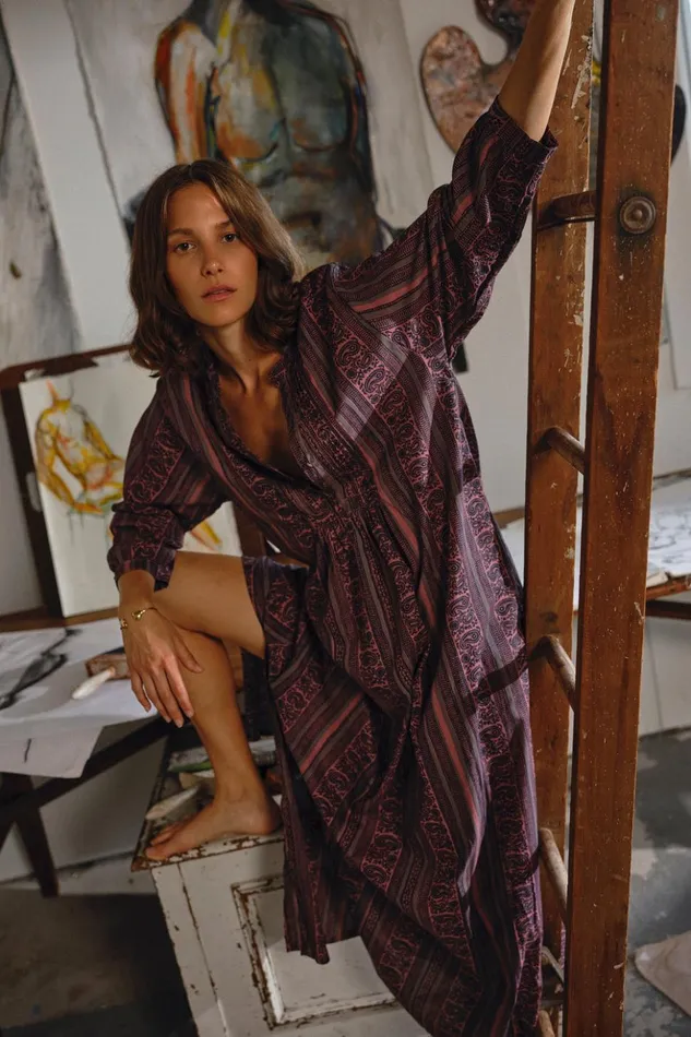 Sammie Maxi Paisley Stripe Heather Women Natalie Martin Dresses