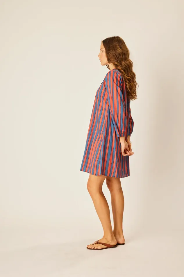 Sammie Short Dress Batik Stripe Blood Orange Women Natalie Martin Dresses