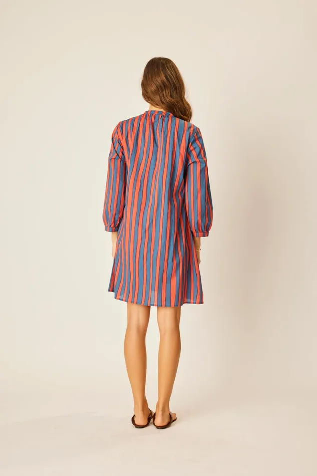 Sammie Short Dress Batik Stripe Blood Orange Women Natalie Martin Dresses