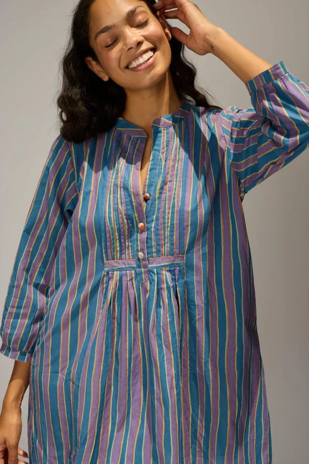 Sammie Short Dress Batik Stripe Lavender Women Natalie Martin Dresses