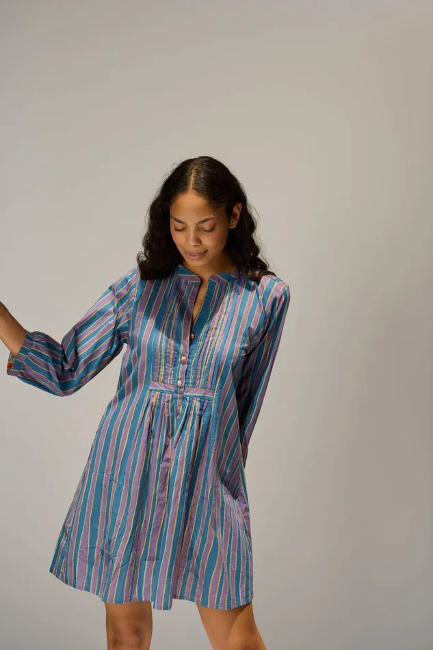 Sammie Short Dress Batik Stripe Lavender Women Natalie Martin Dresses