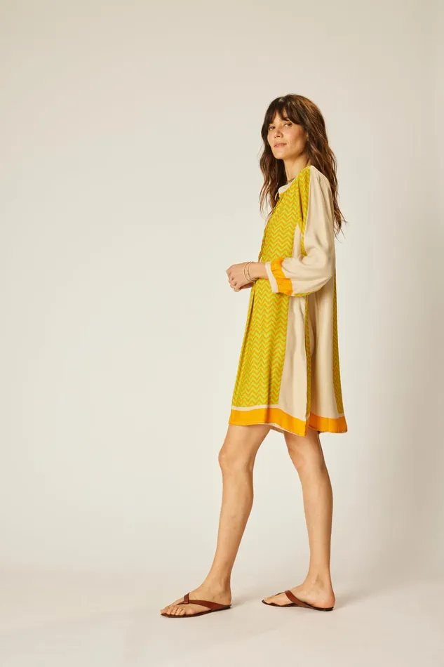 Sammie Short Dress Block Zigzag Tangerine Women Natalie Martin Dresses