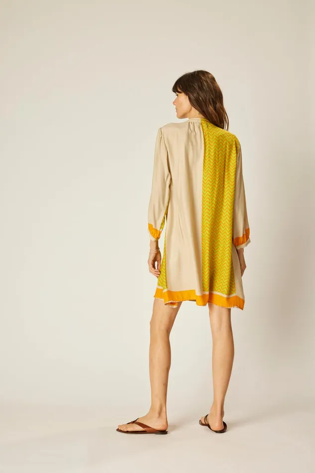 Sammie Short Dress Block Zigzag Tangerine Women Natalie Martin Dresses
