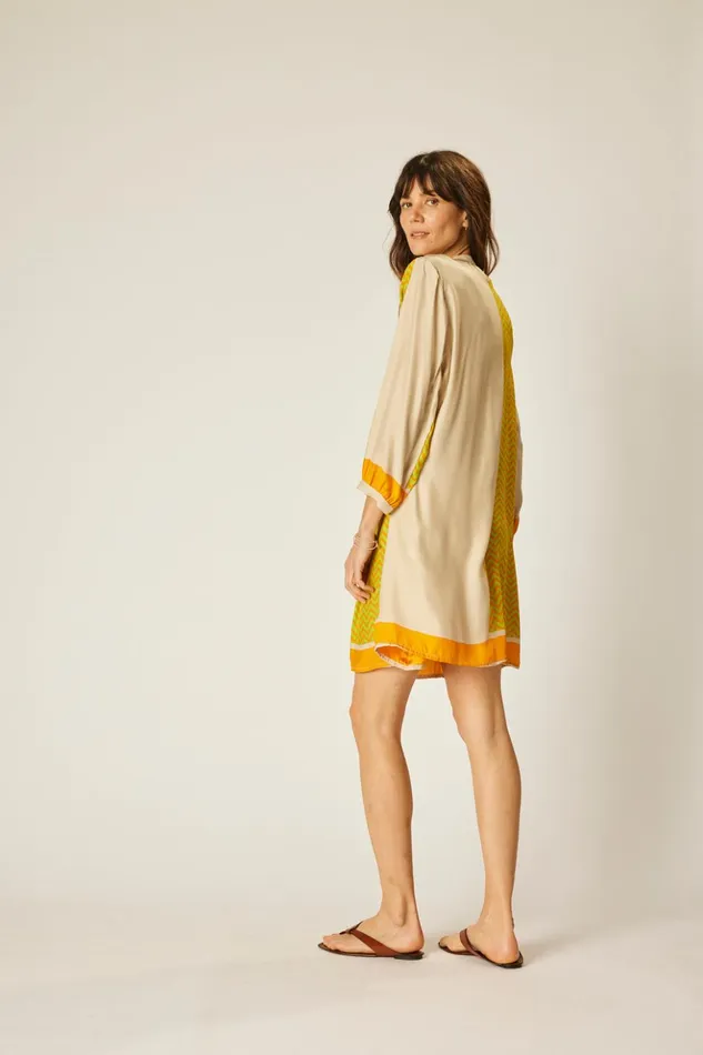 Sammie Short Dress Block Zigzag Tangerine Women Natalie Martin Dresses