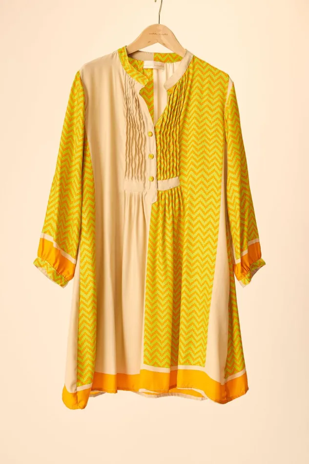 Sammie Short Dress Block Zigzag Tangerine Women Natalie Martin Dresses