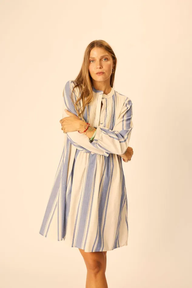 Sammie Short Dress French Stripe Blue Women Natalie Martin Dresses