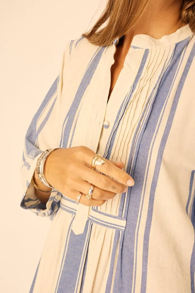 Sammie Short Dress French Stripe Blue Women Natalie Martin Dresses