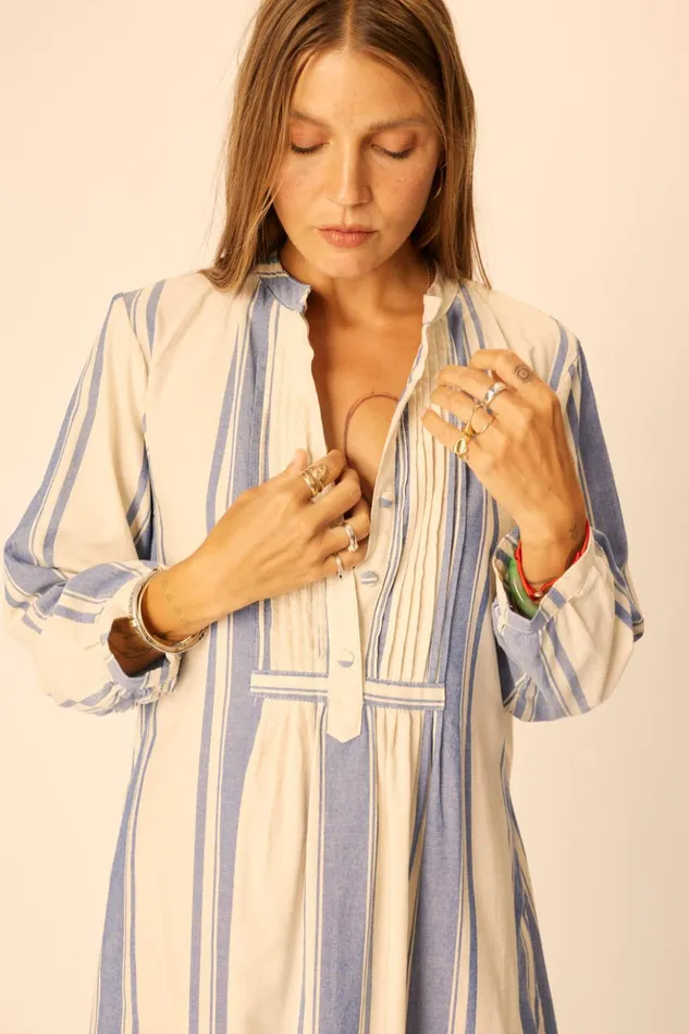 Sammie Short Dress French Stripe Blue Women Natalie Martin Dresses